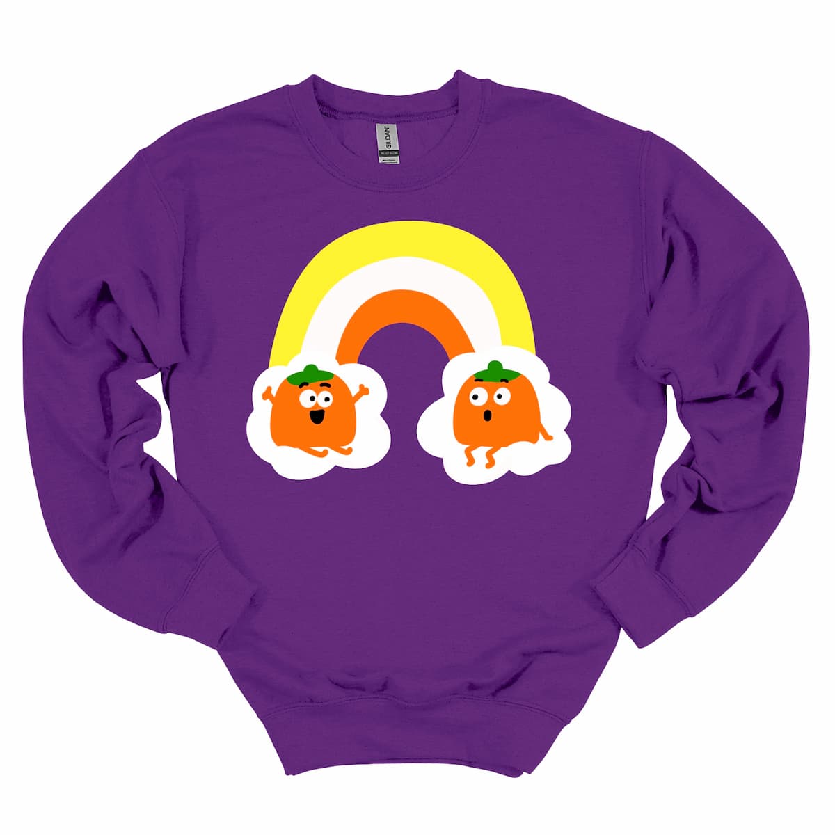 Purple Candy Corn Pumpkin Cozy Halloween Crewneck Sweatshirt, festive womenโs pullover for fall parties and school events โ by Kalirally
