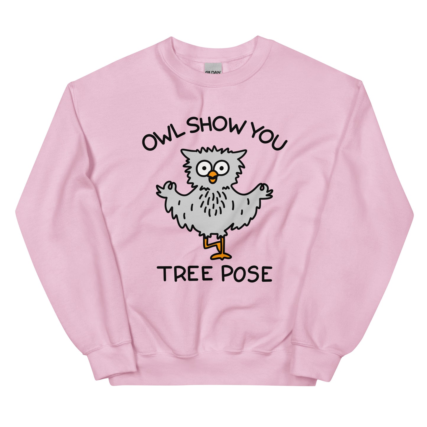 Unleash your inner yogi with our "Owl show you tree pose" sweatshirt! Made for both men and women, this cute and cozy sweatshirt features an adorable owl design and a playful reminder to practice your tree pose. Perfect for staying warm and inspired during yoga or meditation sessions.