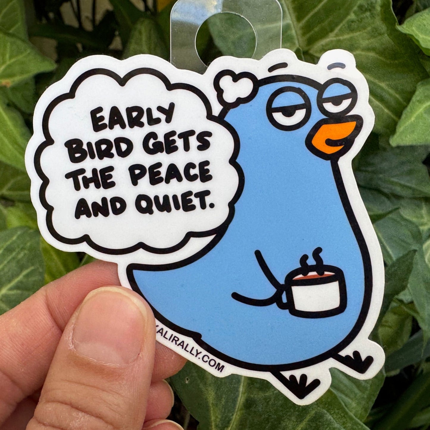 Early Bird vinyl sticker, funny mom decal “Early Bird Gets the Peace and Quiet” for water bottles and laptops by Kalirally