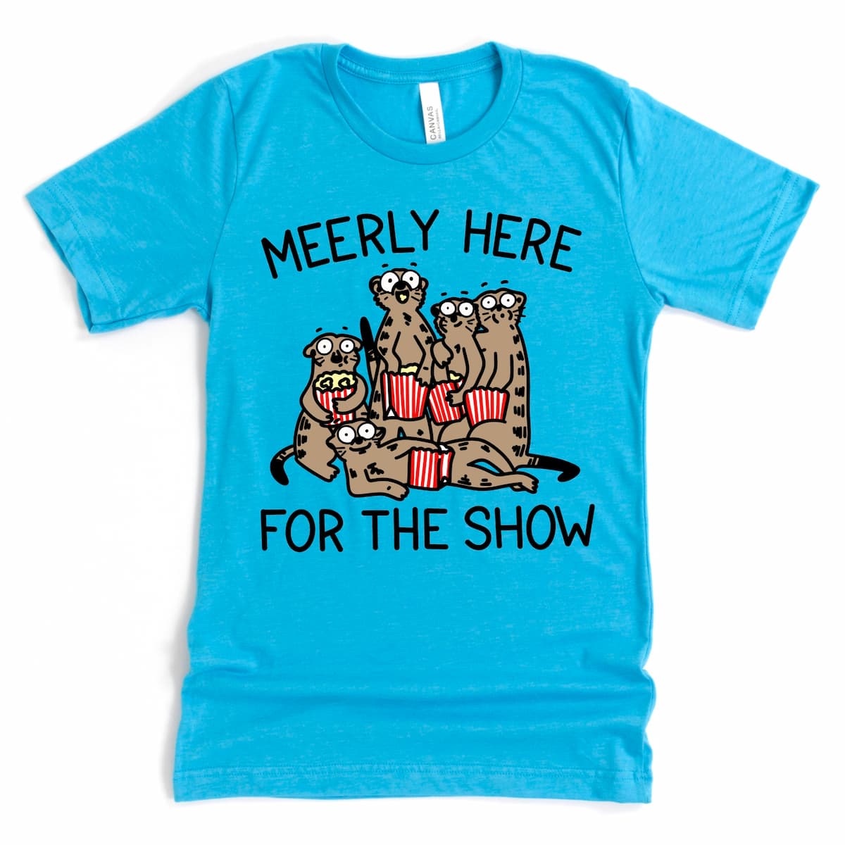 Funny mom t-shirt Meerly Here for the Show Heather Aqua from Kalirally