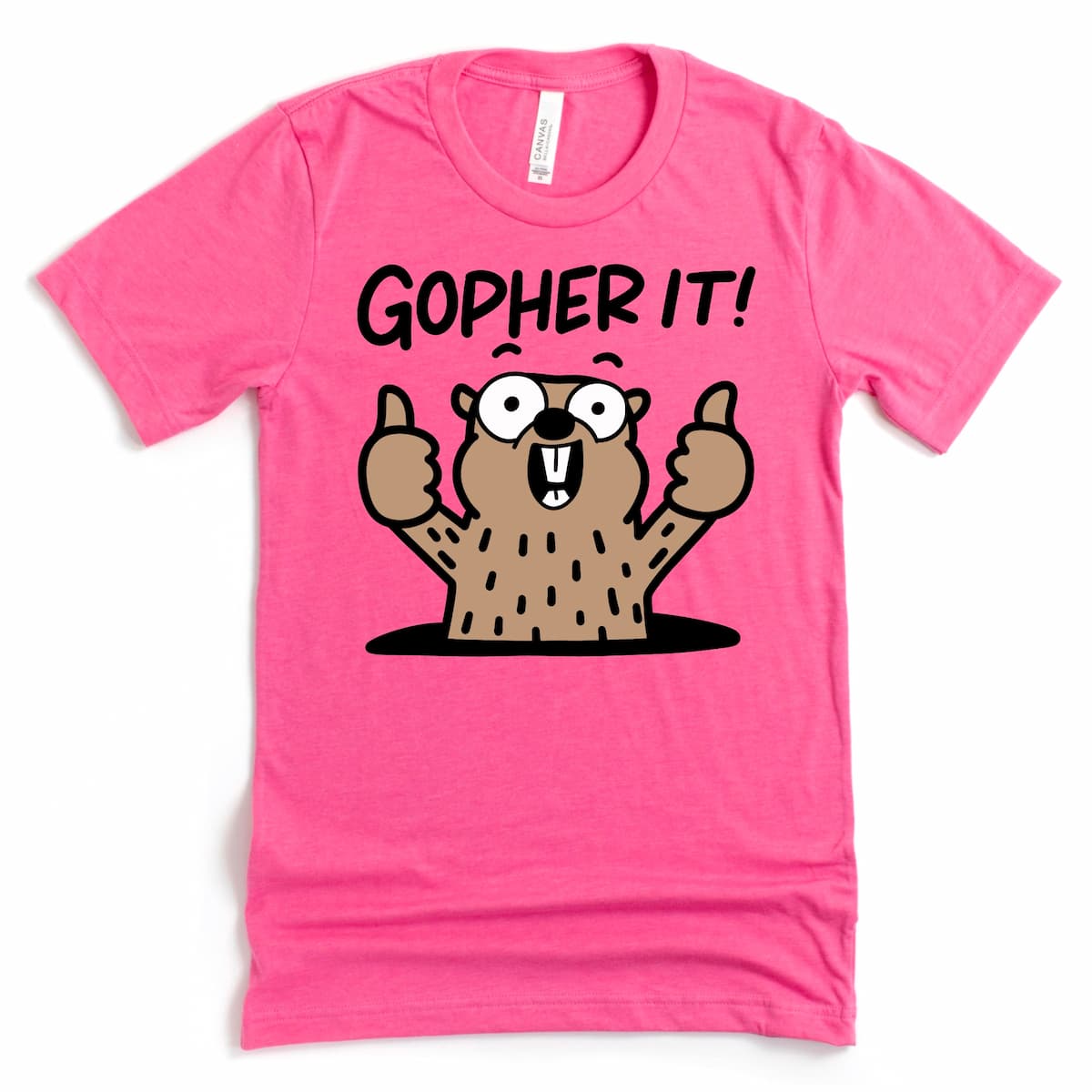 Heather charity pink inspirational t shirt featuring “Gopher It!” by Kalirally