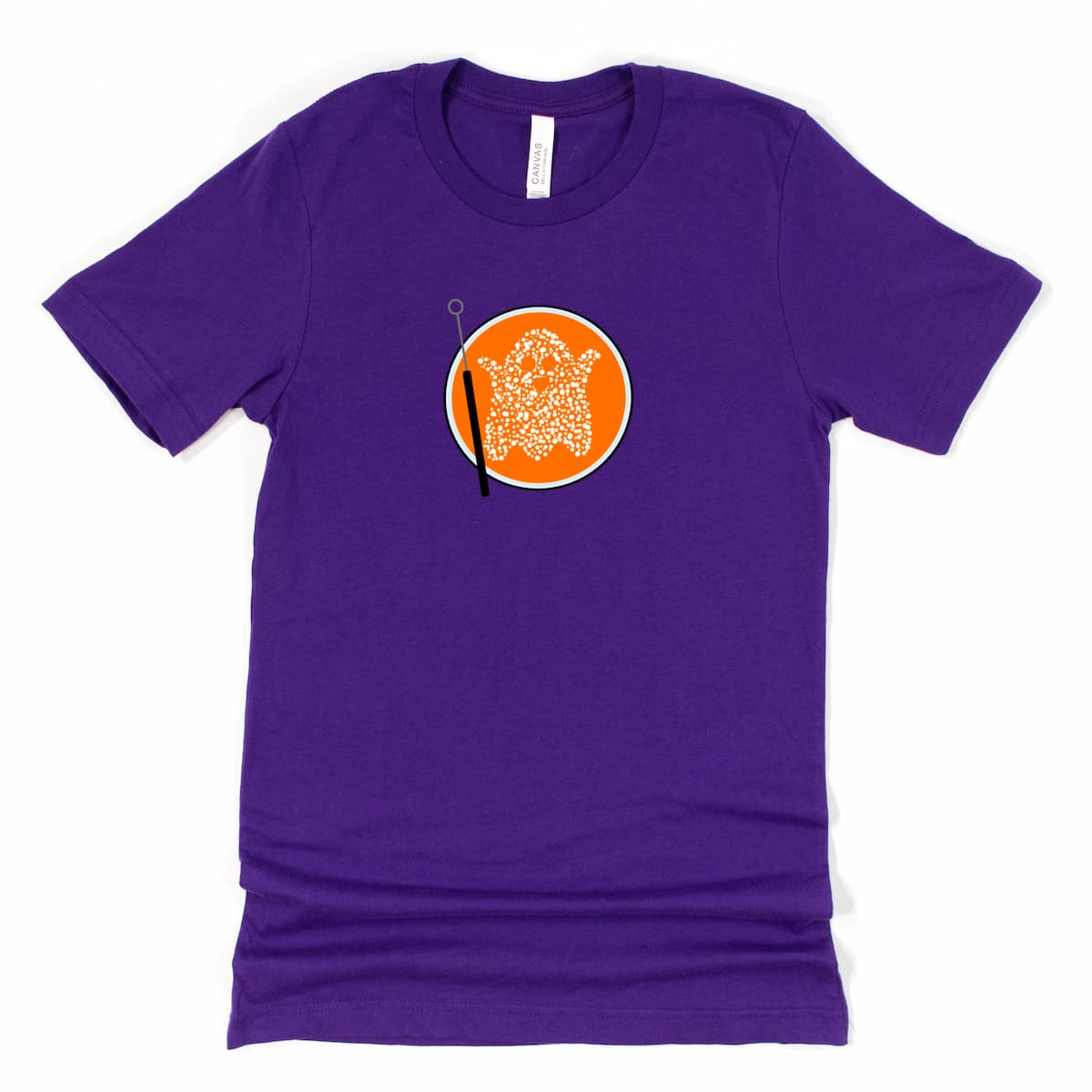 Purple Petri-fied Microbiology Ghost T-shirt – Cute Science Halloween Tee, by Kalirally.