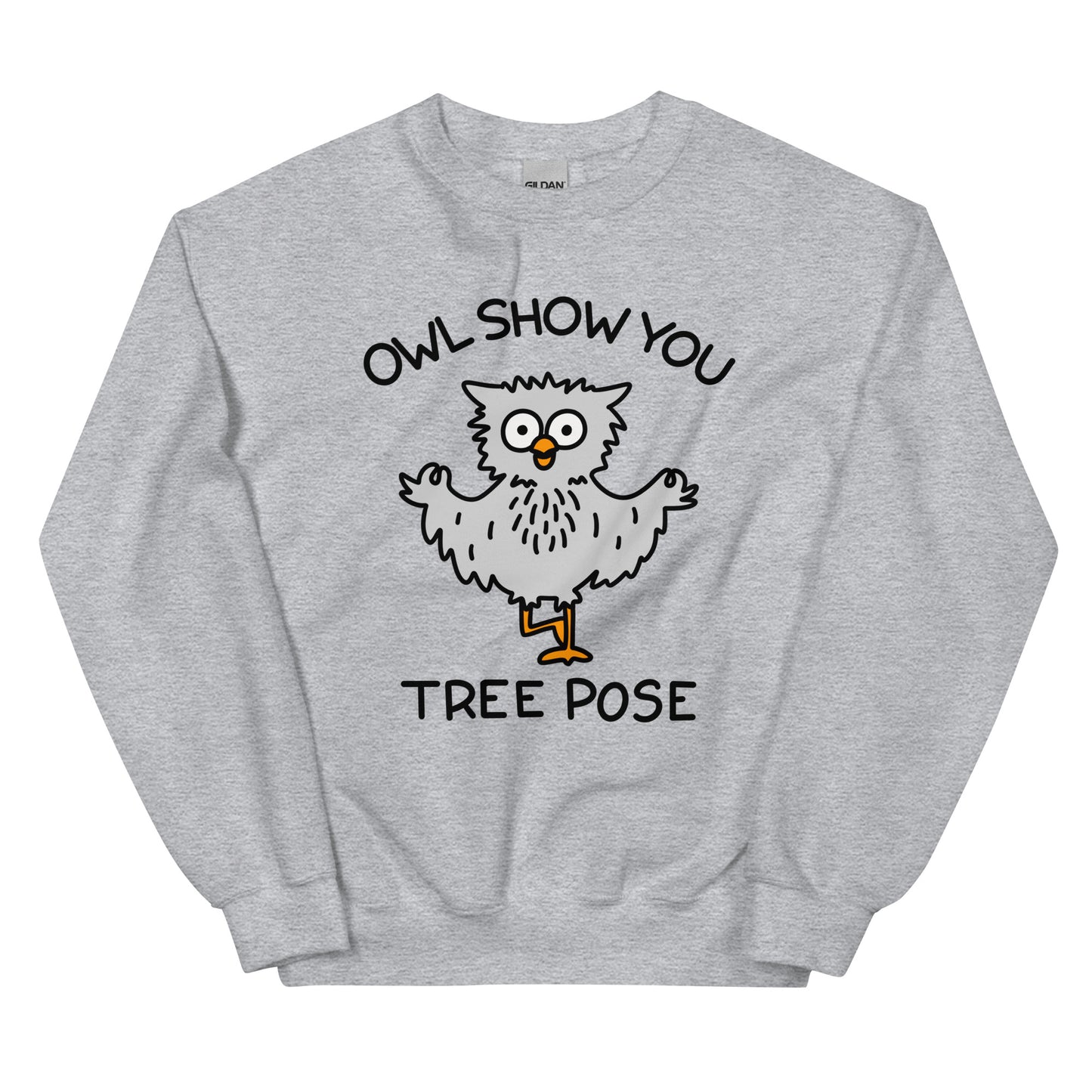 Unleash your inner yogi with our "Owl show you tree pose" sweatshirt! Made for both men and women, this cute and cozy sweatshirt features an adorable owl design and a playful reminder to practice your tree pose. Perfect for staying warm and inspired during yoga or meditation sessions.