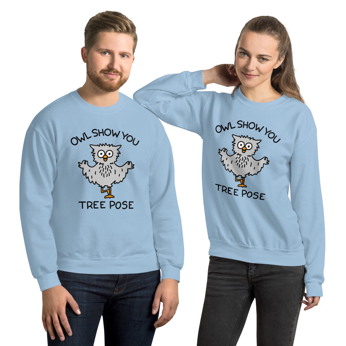 Cute Yoga Meditation "Owl show you tree pose" Unisex Sweatshirt