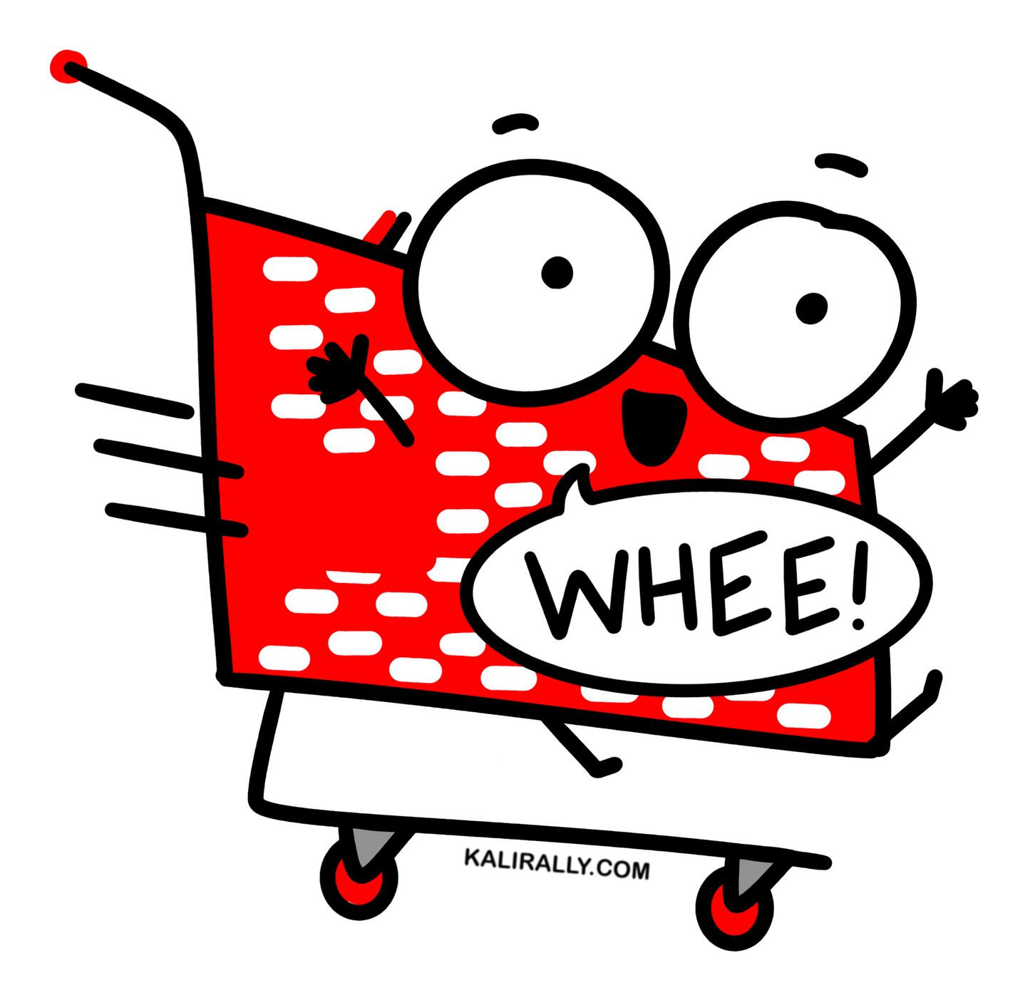 Funny shopping cart sticker, cute shopping sticker, waterproof vinyl sticker