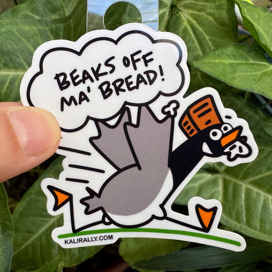 Bread Sticker – Canadian Goose running with loaf of bread funny decal | Kalirally