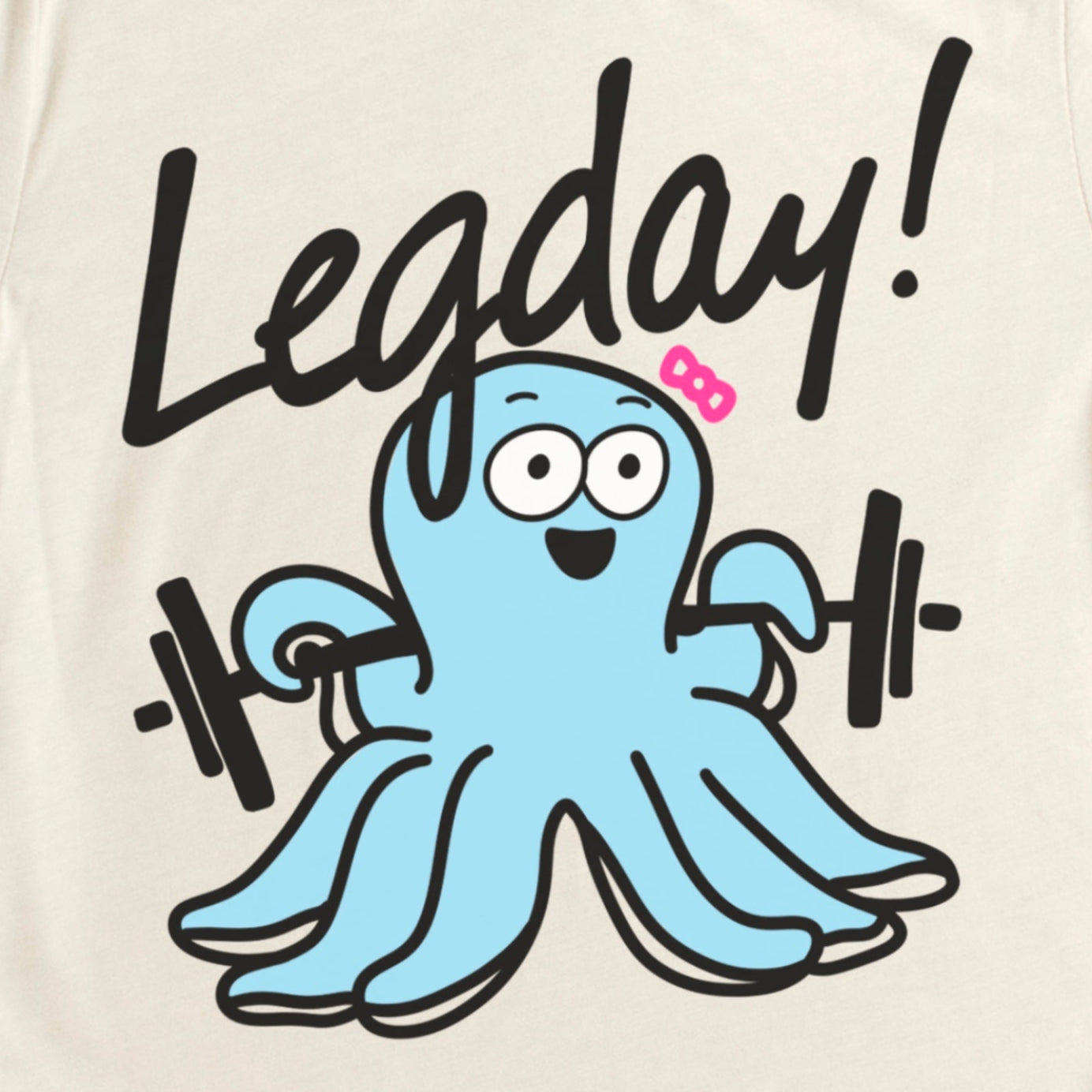 Flat Lay mock up close up of our Legday! Octopus Shirt on Heather Dust, by Kalirally