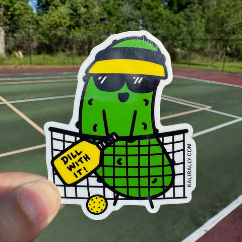 Dill With It Pickleball Sticker