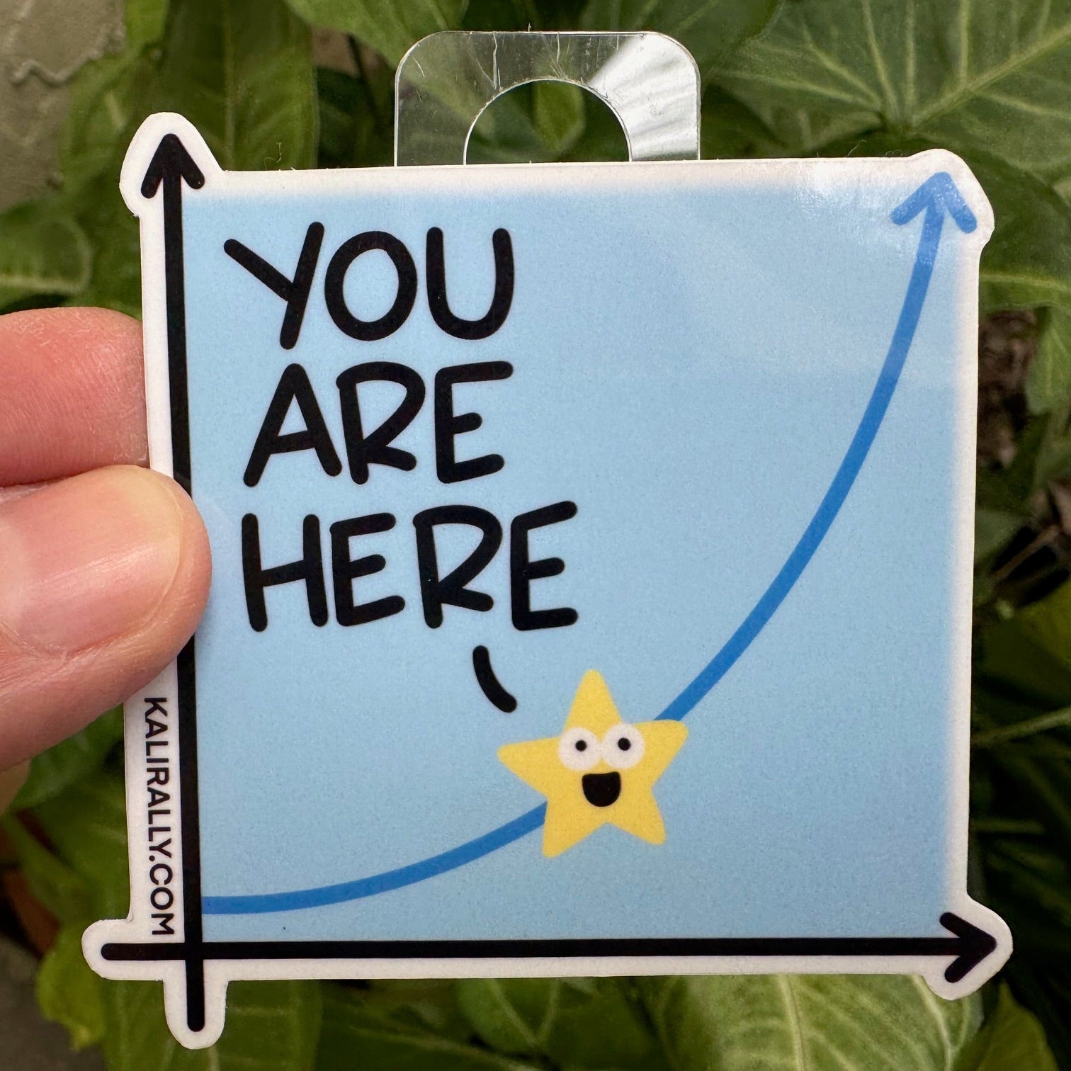Exponential Growth Sticker with cartoon graph and “You are here” star on exponential curve, STEM decal by Kalirally