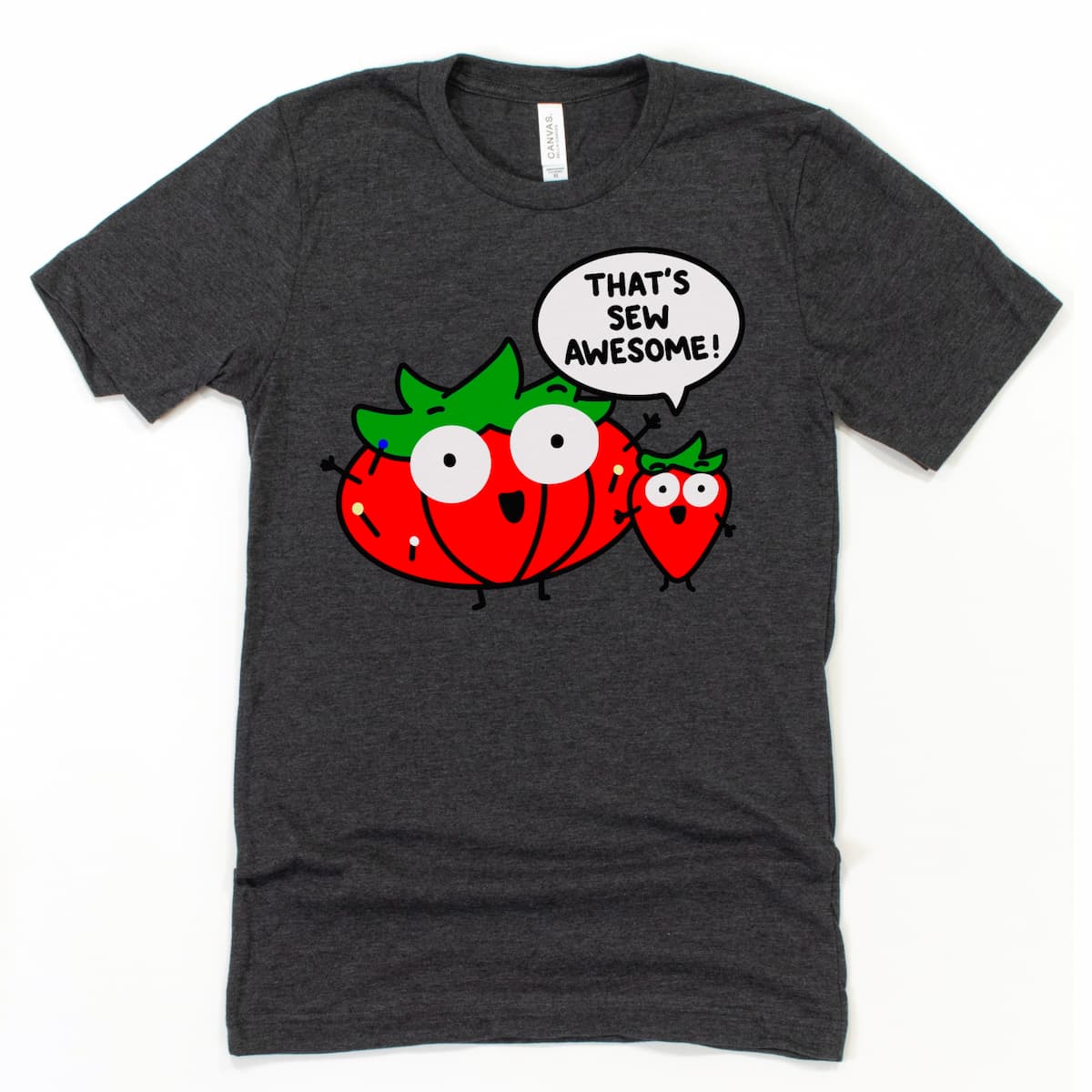 Dark grey shirt for your favorite seamstress - with “That’s Sew Awesome” sewing pun design – Kalirally
