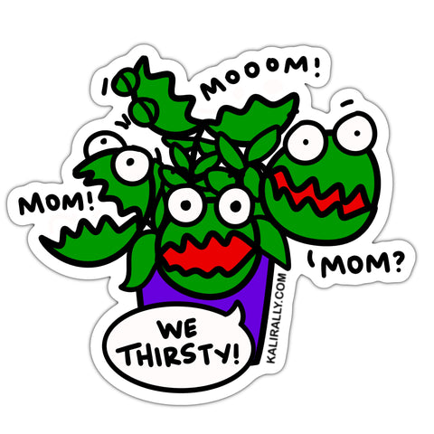 Funny plant mom sticker, venus fly trap sticker, crazy plant mom, funny mom sticker, waterproof vinyl sticker