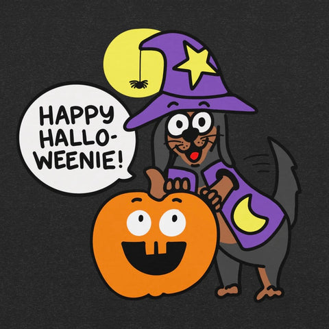 Cute Happy Halloweenie with Doxie Unisex t-shirt