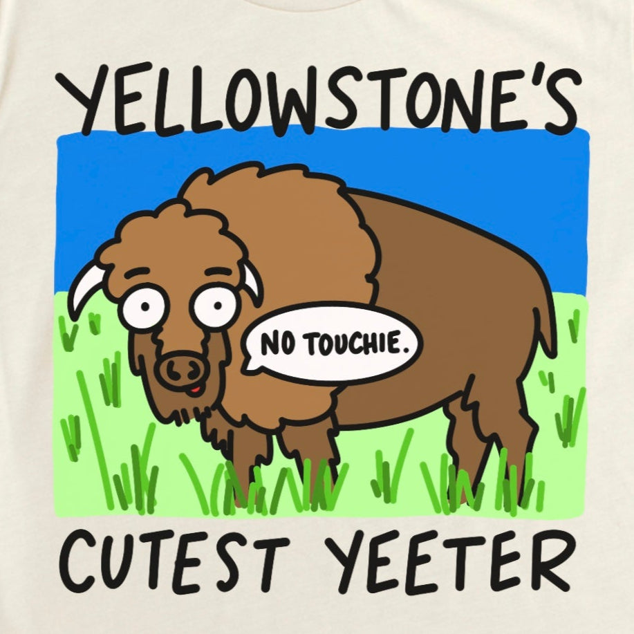 Yellowstone T Shirt – “Yellowstone’s Cutest Yeeter” Funny Cartoon Bison Tee