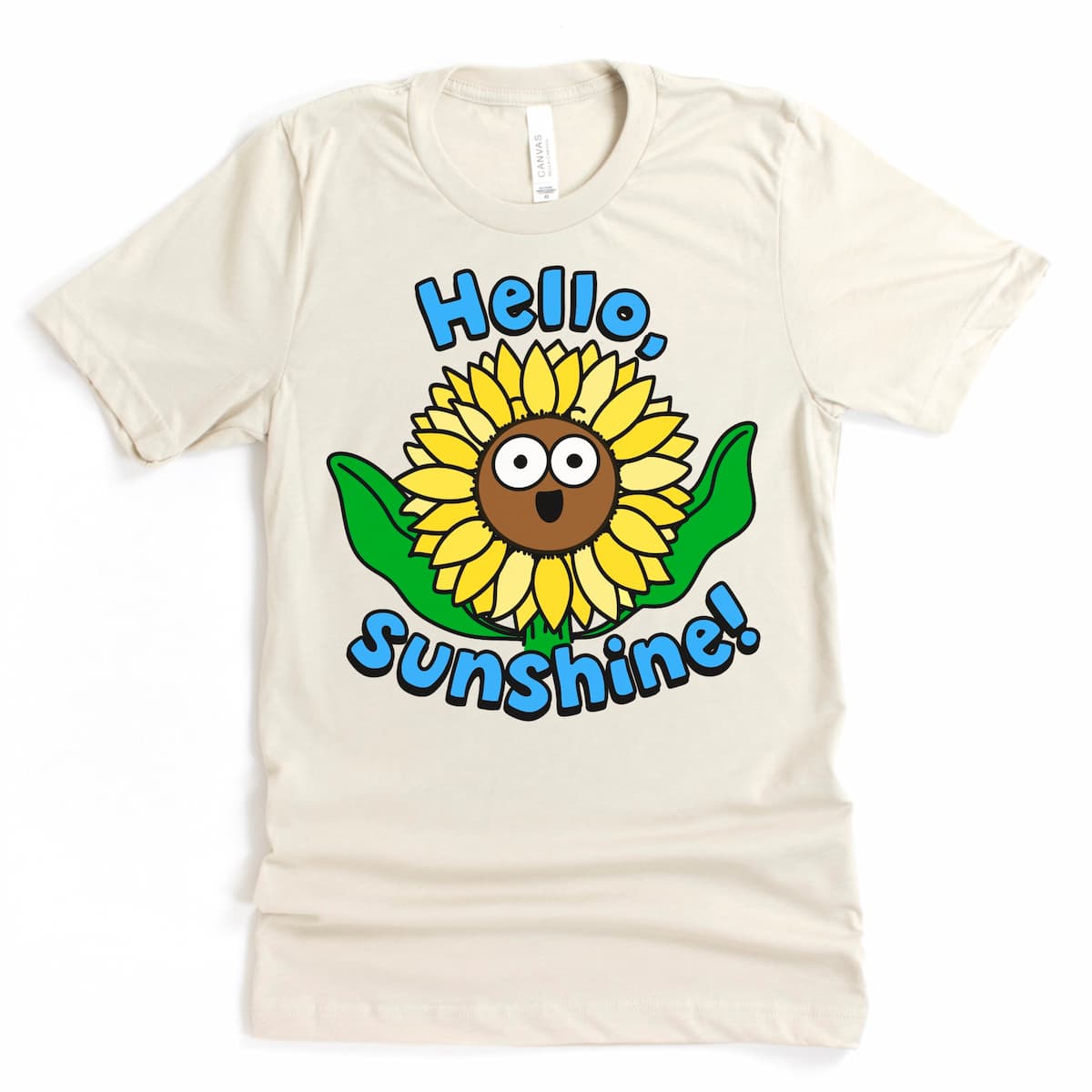 Floral Hello Sunshine shirt with sunflower design in Heather Dust – Kalirally