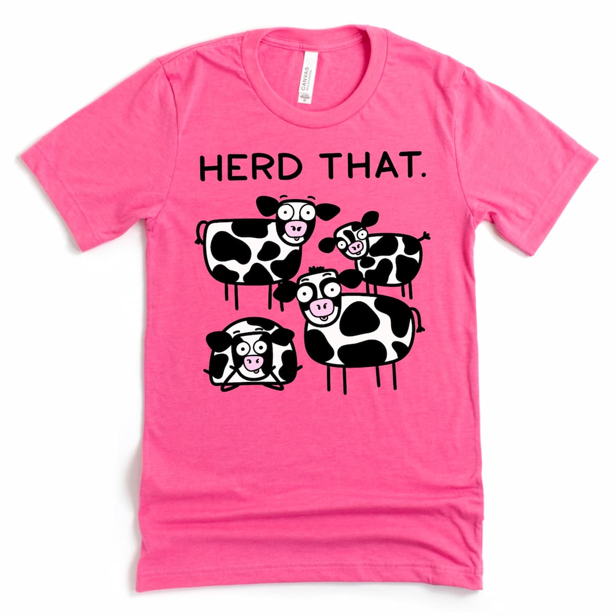 Herd that shirt in pink with four cute cartoon cows – Kalirally