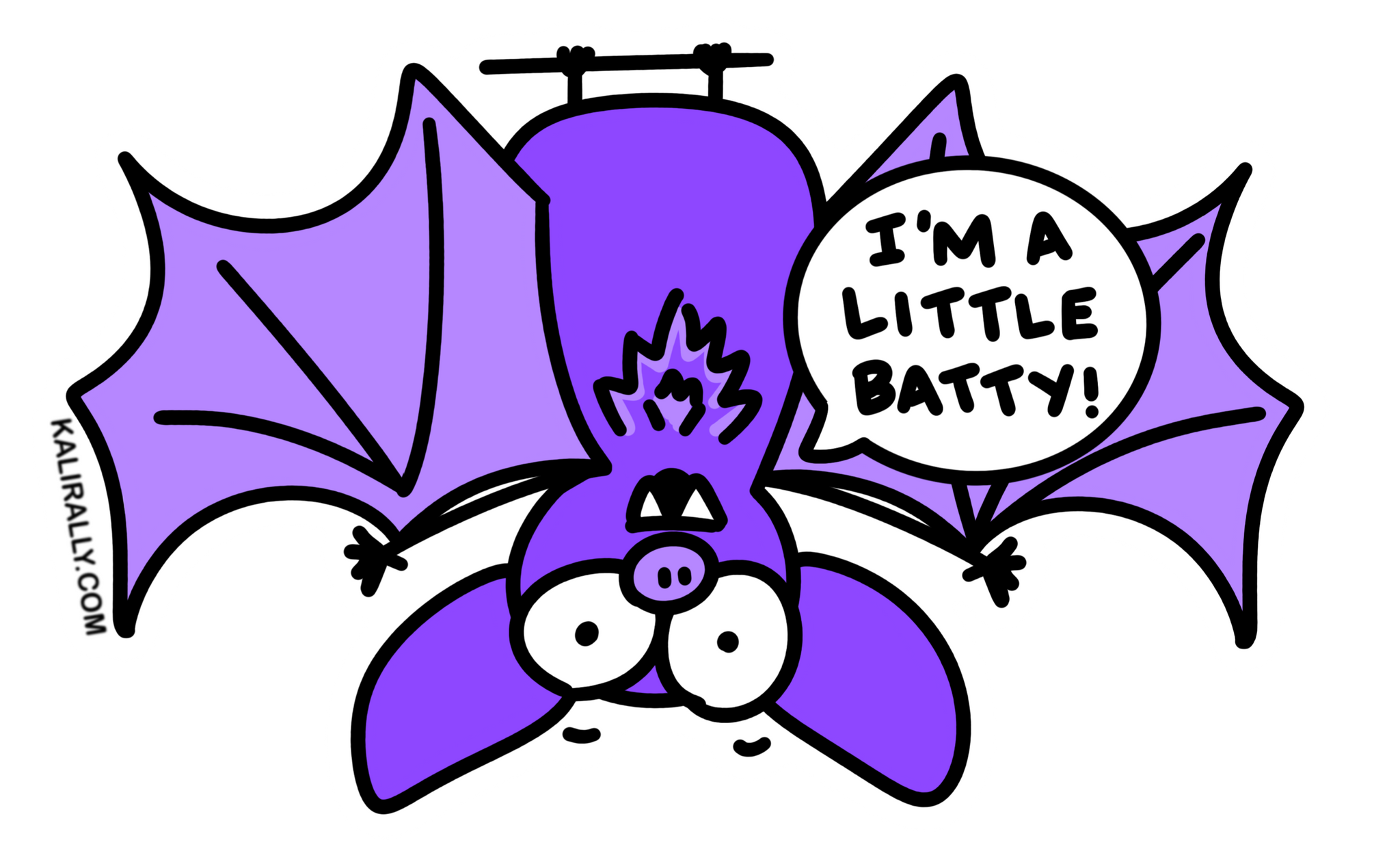 Cute bat sticker, I'm a little batty, Halloween sticker, waterproof vinyl sticker