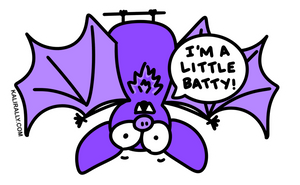 Cute bat sticker, I'm a little batty, Halloween sticker, waterproof vinyl sticker