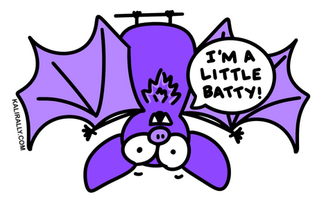 Cute bat sticker, I'm a little batty, Halloween sticker, waterproof vinyl sticker