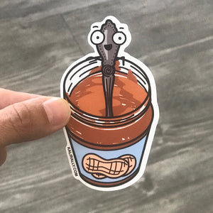 Jar of peanut butter sticker, I love peanut butter sticker, spoonful of peanut butter sticker, waterproof vinyl sticker, kalirally decal