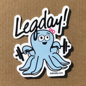 Cute Leg Day Weightlifting Sticker for Gym, for water bottles and protein shakers