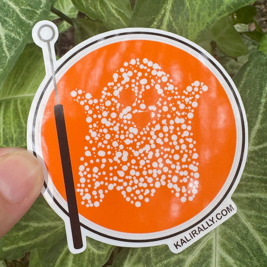 Playful petri dish Halloween sticker with spooky microbes, waterproof and durable decal for scientists and students by Kalirally.