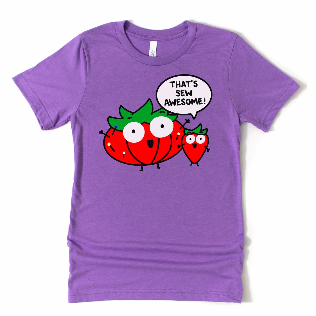 Heather purple sewing machine shirt with pin cushion and funny quote – Kalirally