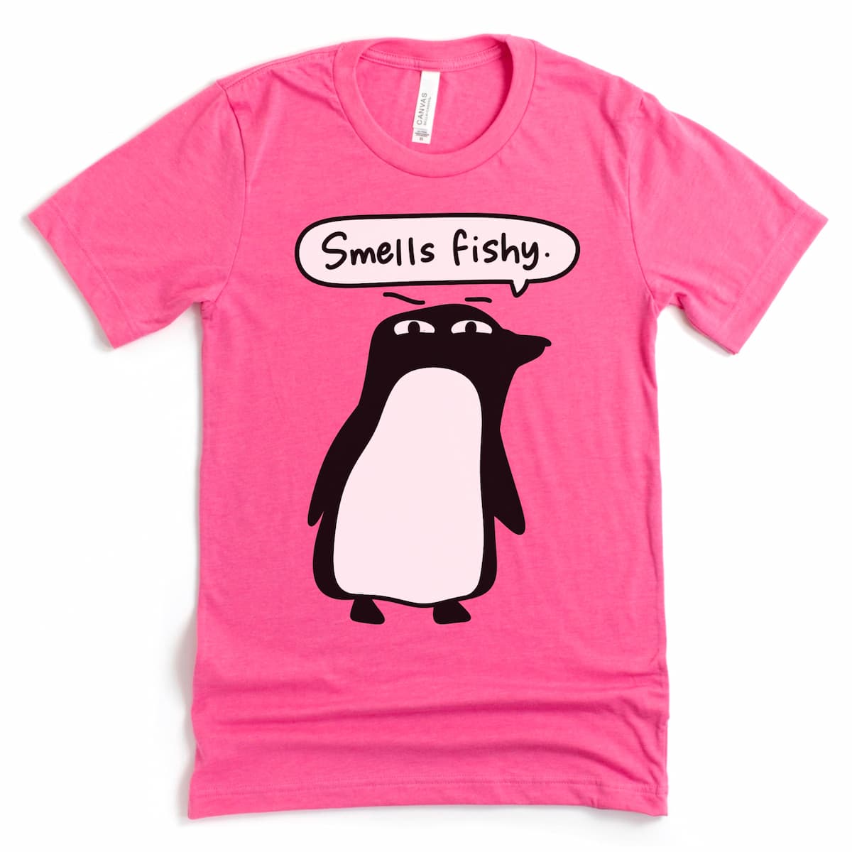 “Smells Fishy” Cute Animal Pun T-Shirt - Funny Penguin Shirts