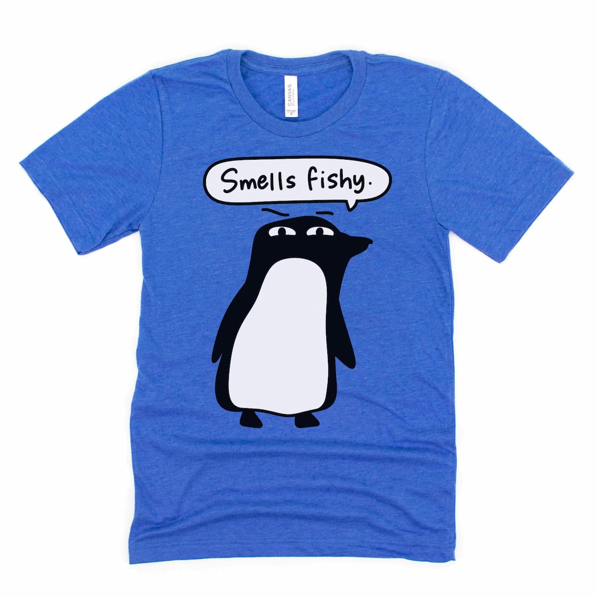 “Smells Fishy” Cute Animal Pun T-Shirt - Funny Penguin Shirts