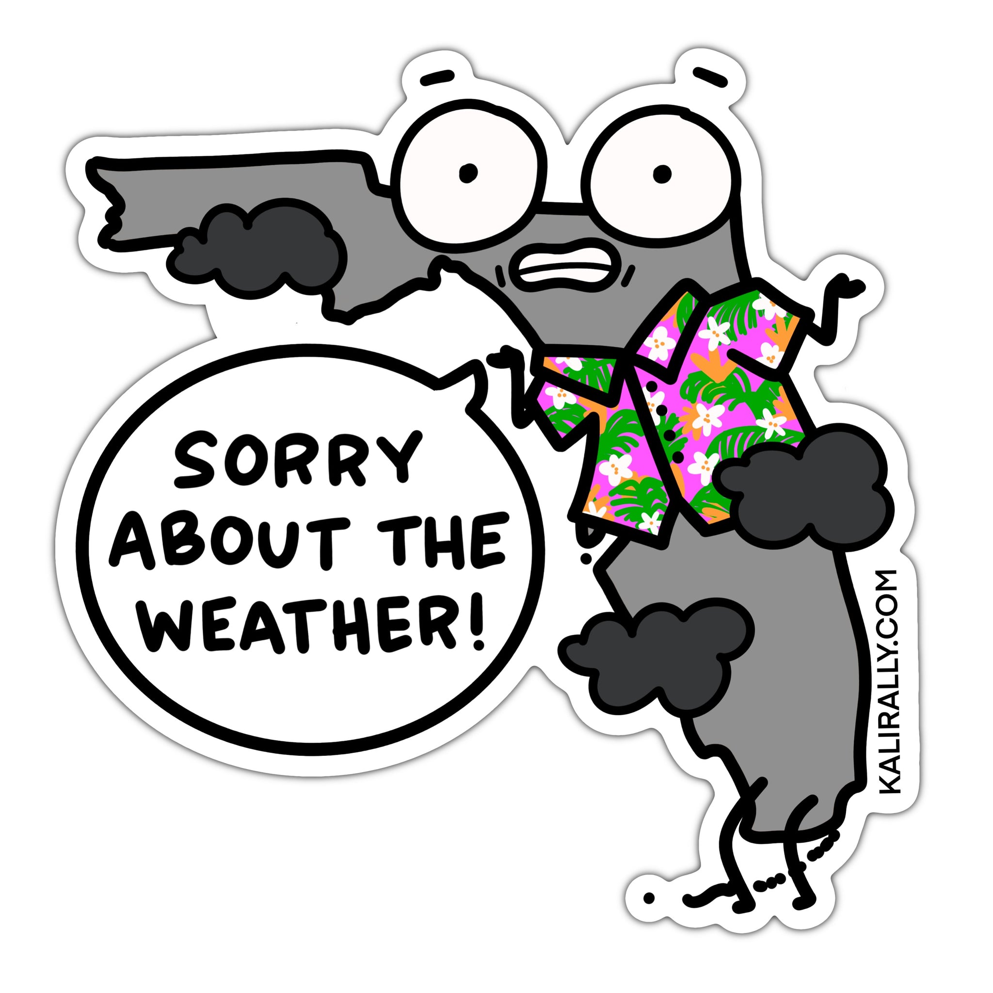 Funny Florida sticker, Sorry about the weather decal