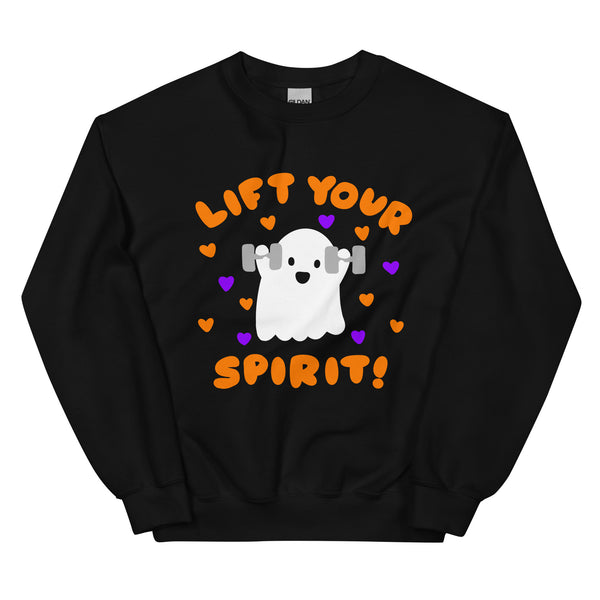 Cute Halloween Gym Sweatshirt, Lift your spirit weightlifting sweatshirt, cute ghost workout shirt, Kalirally