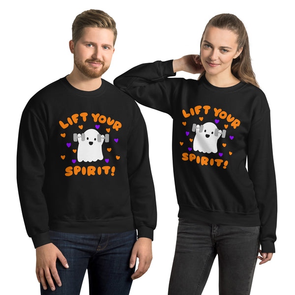 Cute Halloween Gym Sweatshirt, Lift your spirit weightlifting sweatshirt, cute ghost workout shirt, Kalirally