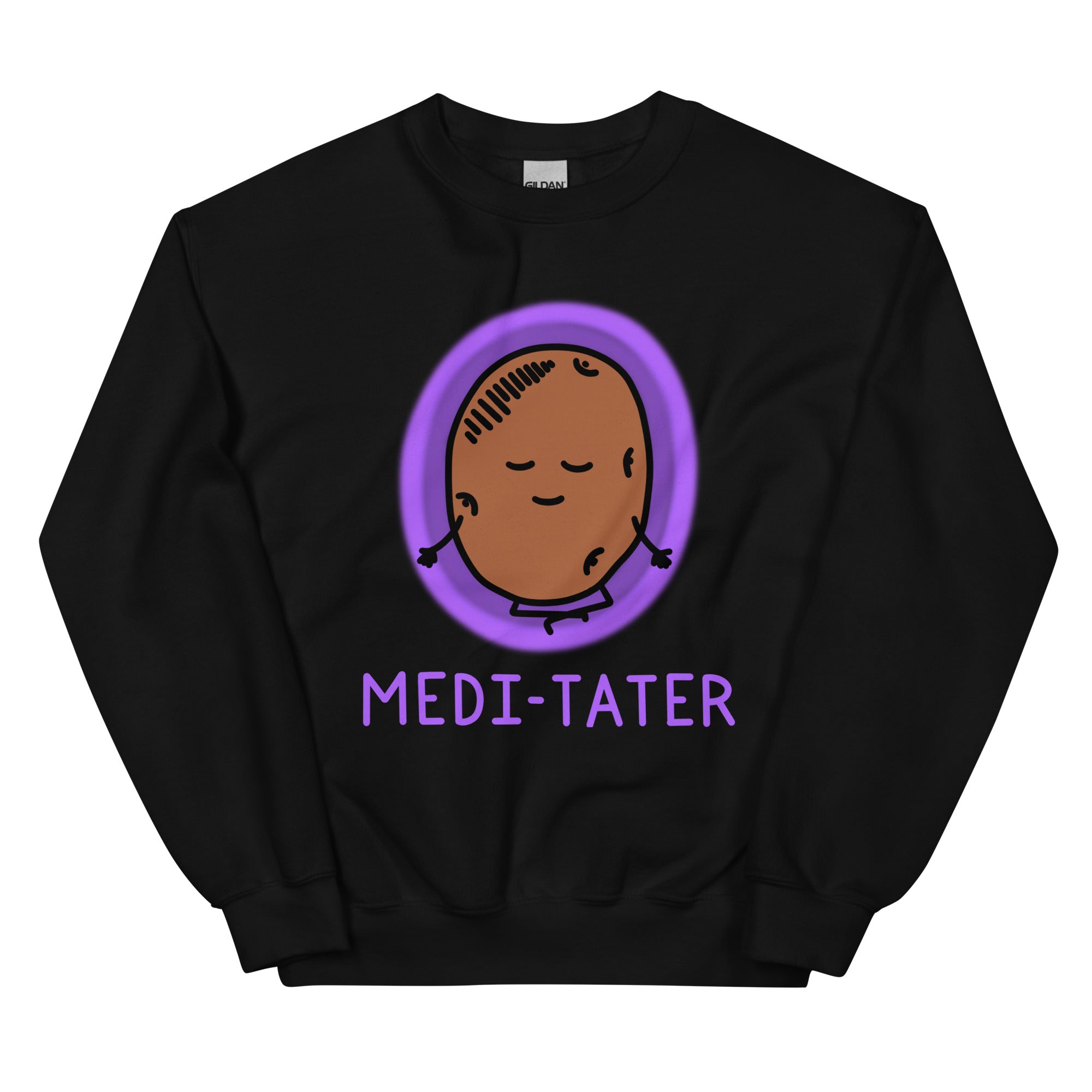 Funny Yoga Meditation Potato "Medi-tater" Unisex Sweatshirt