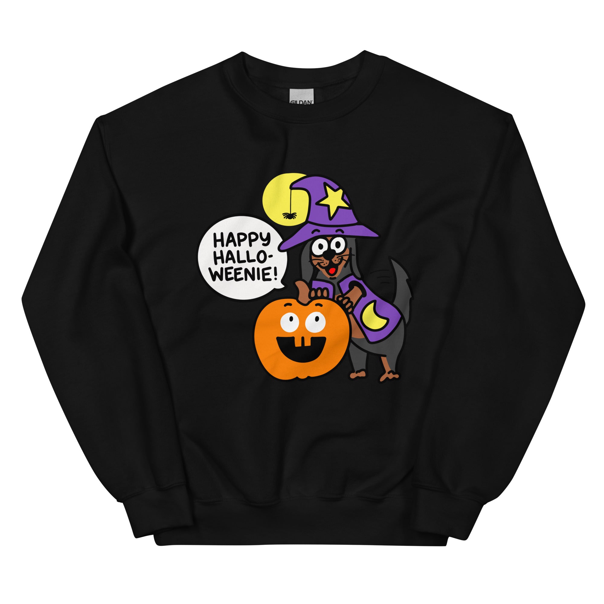 Cute Happy Halloweenie with Doxie Unisex Sweatshirt