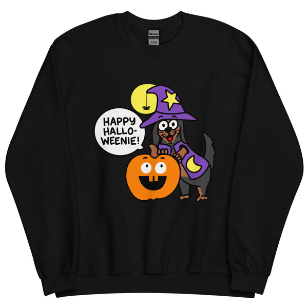 Cute Happy Halloweenie with Doxie Unisex Sweatshirt