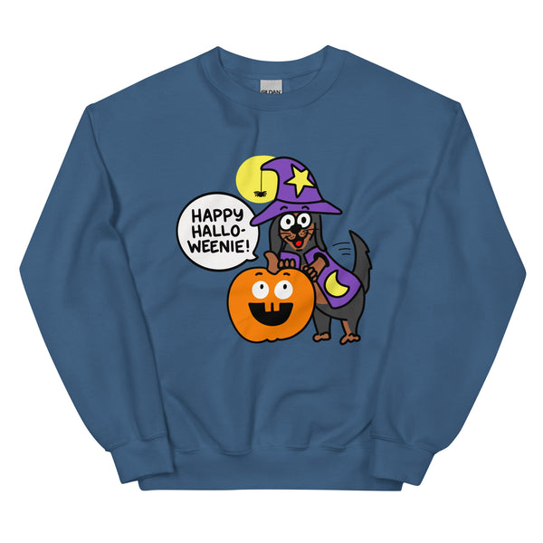 Cute Happy Halloweenie with Doxie Unisex Sweatshirt