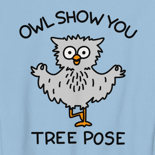 Cute yoga sweatshirt, animal yoga shirt, owl yoga sweater, tree pose shirt, kalirally tshirt