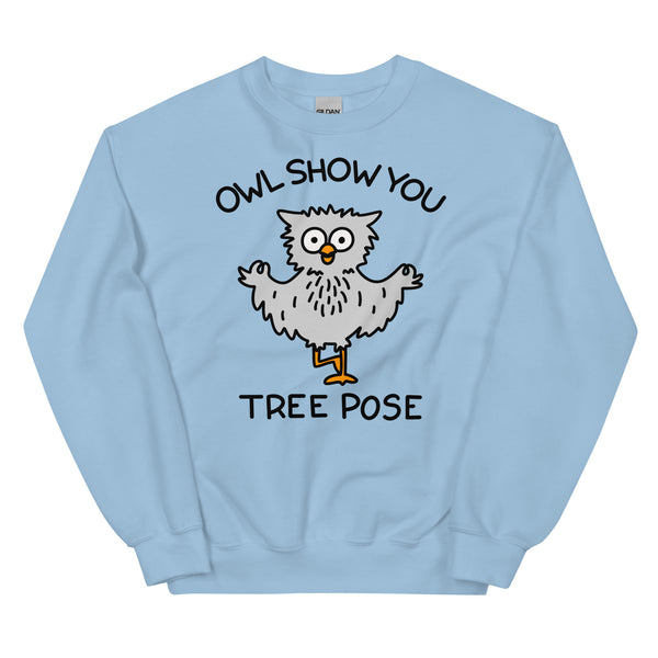 Cute yoga sweatshirt, animal yoga shirt, owl yoga sweater, tree pose shirt, kalirally tshirt