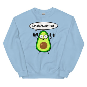 Funny fitness avocado sweatshirt, punny workout graphic shirt