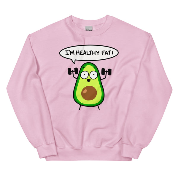 Funny fitness avocado sweatshirt, punny workout graphic shirt