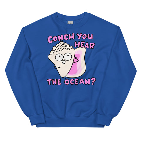 Beach sweatshirt cute ocean shirt Beach vibes oversized cover up for beach lover conch shell punny cute cartoon unisex