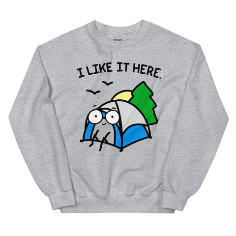 Cute camping sweatshirt, I like it here shirt