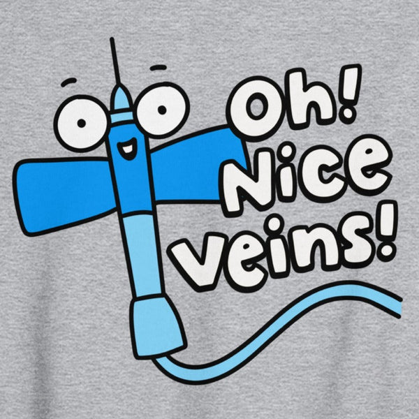 Funny phlebotomist sweatshirt, "Nice veins!" graphic tee, butterfly needle shirt, cute nursing shirt, unisex for men for women