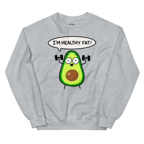 Funny fitness avocado sweatshirt, punny workout graphic shirt