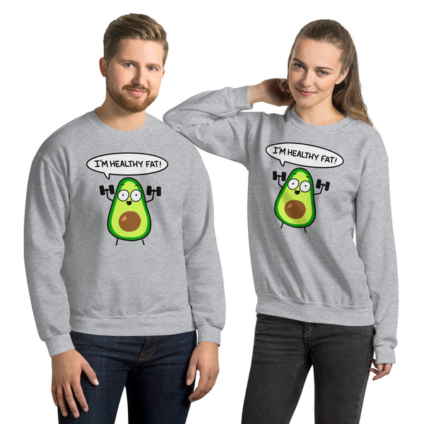 Funny fitness avocado sweatshirt, punny workout graphic shirt