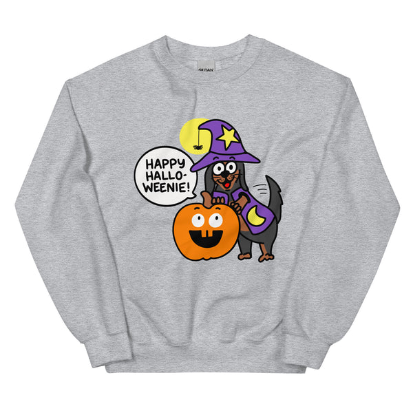 Cute Happy Halloweenie with Doxie Unisex Sweatshirt