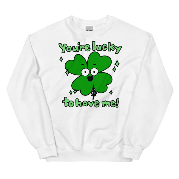 Four leaf clover shirt for St. Patrick's Day Lucky t shirt for her for him You're lucky to have me graphic tee