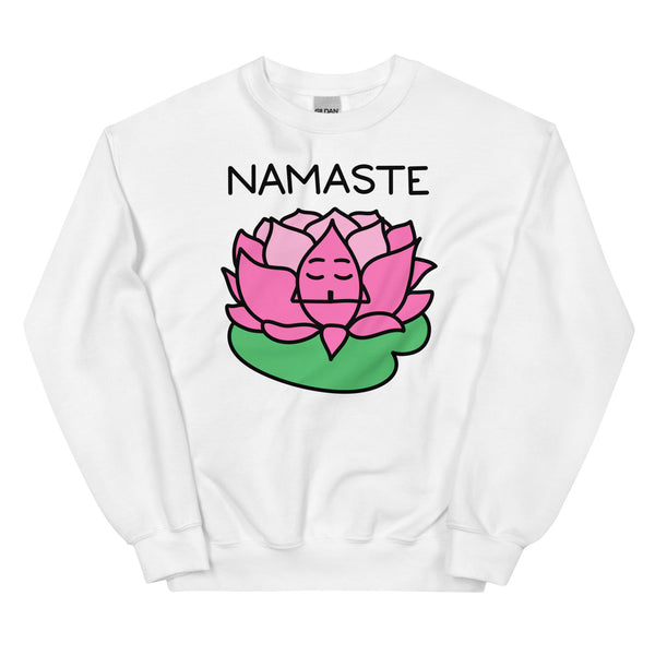 Cute Namaste Sweatshirt, Cartoon Lotus Shirt