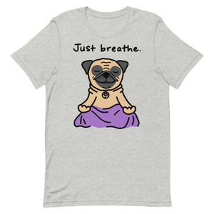 Find your inner calm with this adorable Just Breathe Pug T-Shirt! Perfect for pug lovers, yoga enthusiasts, and anyone who enjoys a little humor with their mindfulness practice. Featuring a cute pug in a peaceful sitting yoga pose, this shirt is both fun and relaxing. Whether you’re hitting the yoga studio or simply lounging at home, this tee is a great reminder to pause, breathe, and enjoy life—just like your favorite furry friend!