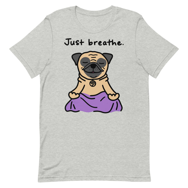 Find your inner calm with this adorable Just Breathe Pug T-Shirt! Perfect for pug lovers, yoga enthusiasts, and anyone who enjoys a little humor with their mindfulness practice. Featuring a cute pug in a peaceful sitting yoga pose, this shirt is both fun and relaxing. Whether you’re hitting the yoga studio or simply lounging at home, this tee is a great reminder to pause, breathe, and enjoy life—just like your favorite furry friend!