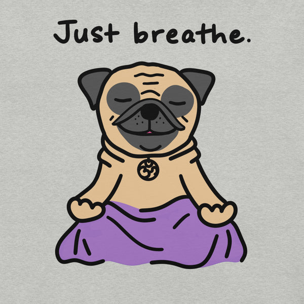 Find your inner calm with this adorable Just Breathe Pug T-Shirt! Perfect for pug lovers, yoga enthusiasts, and anyone who enjoys a little humor with their mindfulness practice. Featuring a cute pug in a peaceful sitting yoga pose, this shirt is both fun and relaxing. Whether you’re hitting the yoga studio or simply lounging at home, this tee is a great reminder to pause, breathe, and enjoy life—just like your favorite furry friend!